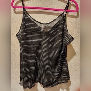 Plus size polka dot tank top